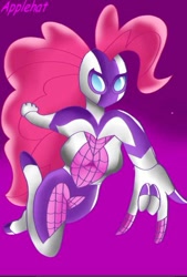 Size: 389x575 | Tagged: safe, artist:nano-fam, artist:nanofam, imported from derpibooru, pinkie pie, human, clothes, costume, crossover, female, humanized, marvel, solo, spider-girl, spider-man