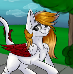 Size: 2008x2048 | Tagged: safe, artist:hotrood, imported from derpibooru, oc, oc only, oc:silver hush, pony, high res, outdoors, solo, walking