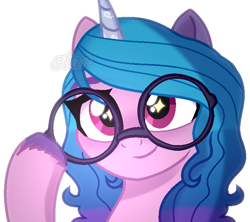 Size: 666x592 | Tagged: safe, artist:star-gaze-pony, imported from derpibooru, izzy moonbow, pony, spoiler:my little pony: a new generation, cute, g5, glasses, izzybetes, my little pony: a new generation, simple background, solo, transparent background