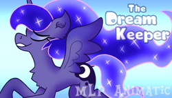Size: 4240x2400 | Tagged: safe, artist:iceflower99, imported from derpibooru, princess luna, alicorn, pony, animatic, eyes closed, grin, smiling, solo, thumbnail, video, video in description