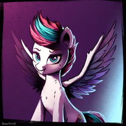 Size: 1024x1024 | Tagged: safe, artist:adagiostring, imported from derpibooru, zipp storm, pegasus, pony, bust, cool, female, g5, generation, looking at you, my little pony: a new generation, portrait