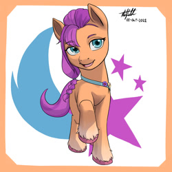 Size: 2000x2000 | Tagged: safe, artist:nlhetfield, imported from derpibooru, sunny starscout, earth pony, pony, cutie mark background, female, g5, high res, my little pony: a new generation, solo