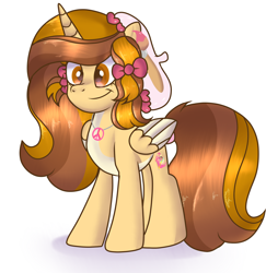 Size: 2074x2136 | Tagged: safe, artist:doraeartdreams-aspy, imported from derpibooru, oc, oc only, oc:aspen, pegasus, pony, female, high res, peace symbol, simple background, solo, white background