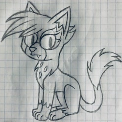 Size: 2754x2766 | Tagged: safe, artist:emmy-does-art, imported from derpibooru, gilda, cat, equestria girls, catified, equestria girls-ified, graph paper, high res, solo, species swap, traditional art
