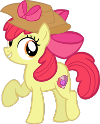 Size: 2102x2614 | Tagged: safe, artist:flutterflyraptor, imported from derpibooru, apple bloom, earth pony, pony, female, filly, hat, high res, simple background, solo, transparent background, vector