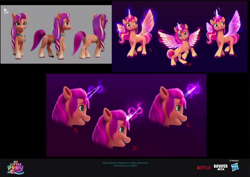 Size: 1036x733 | Tagged: safe, artist:imalou, imported from derpibooru, sunny starscout, alicorn, earth pony, pony, spoiler:g5, spoiler:my little pony: a new generation, alicornified, concept art, g5, magic, my little pony: a new generation, race swap, solo, sunnycorn