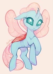 Size: 537x755 | Tagged: safe, artist:ginjallegra, imported from derpibooru, ocellus, changedling, changeling, cute, diaocelles, female, flying, happy, heart eyes, looking at you, simple background, smiling, solo, wingding eyes