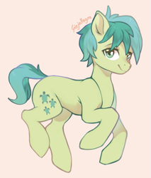 Size: 535x627 | Tagged: safe, artist:ginjallegra, imported from derpibooru, sandbar, earth pony, pony, looking at you, male, simple background, smiling, solo, stallion