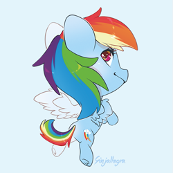 Size: 559x559 | Tagged: safe, artist:ginjallegra, imported from derpibooru, rainbow dash, pegasus, pony, chibi, cute, dashabetes, female, mare, simple background, solo, wings