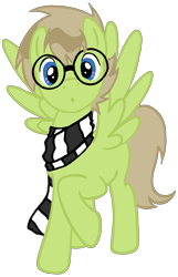 Size: 1463x2272 | Tagged: safe, artist:telasra, imported from derpibooru, oc, oc only, pegasus, pony, :o, clothes, glasses, hipster, male, open mouth, pegasus oc, raised hoof, scarf, simple background, smiling, solo, stallion, transparent background, wings
