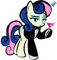 Size: 800x850 | Tagged: artist needed, safe, imported from ponybooru, bon bon, sweetie drops, earth pony, pony, alcohol, gentlemare, martini, simple background, solo, transparent background