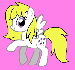 Size: 589x544 | Tagged: safe, artist:piggyman54, surprise, pegasus, pony, adoraprise, cute, female, g1, g1 to g4, g4, generation leap, mare, pink background, simple background, smiling, solo