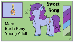 Size: 1192x670 | Tagged: safe, artist:schumette14, imported from derpibooru, oc, oc:sweet song, earth pony, alternate universe, multiverse, next generation, offspring, parent:toe-tapper, parent:vidala swoon, parents:toeswoon, parents:vidalatapper, twiluniverse