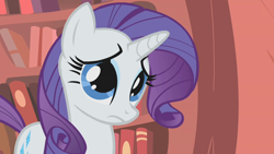 Size: 1280x720 | Tagged: safe, imported from derpibooru, screencap, rarity, pony, unicorn, look before you sleep, season 1, blue eyes, cute, daaaaaaaaaaaw, golden oaks library, horn, pleading, poor rarity, raribetes, sad, sadorable, solo