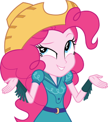 Size: 3000x3400 | Tagged: safe, artist:cloudy glow, imported from derpibooru, pinkie pie, equestria girls, friendship games, .ai available, clothes, cowboy hat, female, hat, high res, simple background, solo, transparent background, vector