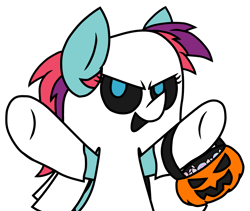 Size: 2229x1884 | Tagged: safe, artist:derpyalex2, imported from derpibooru, oc, oc only, oc:taffy swirl, earth pony, ghost, pony, undead, candy, clothes, costume, food, halloween, halloween costume, holiday, pumpkin, simple background, solo, transparent background