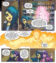 Size: 967x1079 | Tagged: safe, artist:michela cacciatore, idw, imported from derpibooru, human, equestria girls, spoiler:comic, spoiler:comicgenerations01, dyre, grackle, my little pony: generations, witch