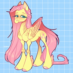 Size: 1280x1280 | Tagged: safe, artist:sadelinav, imported from derpibooru, fluttershy, pegasus, pony, abstract background, solo