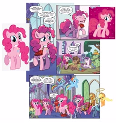 Size: 3010x3186 | Tagged: safe, artist:michela cacciatore, edit, idw, imported from derpibooru, applejack, pinkie pie, rainbow dash, earth pony, pegasus, pony, unicorn, spoiler:comicgenerations01, butt, comic, female, high res, implied gallus, lasso, male, mare, mouth hold, my little pony: generations, op is trying to start shit, plot, rope, stallion, straw, trace