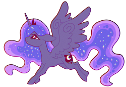 Size: 1280x880 | Tagged: safe, artist:rainbowheartunicorn, imported from derpibooru, princess luna, alicorn, pony, crown, cute, female, floppy ears, jewelry, lunabetes, mare, profile, regalia, simple background, solo, spread wings, transparent background, vector, wings