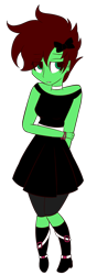 Size: 1036x2943 | Tagged: safe, artist:lucky-em, imported from derpibooru, oc, oc only, oc:emerald, equestria girls, bow, clothes, dress, equestria girls-ified, female, hair bow, simple background, solo, transparent background