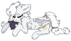 Size: 1280x743 | Tagged: safe, artist:sparky-boi, imported from derpibooru, oc, oc only, oc:aurelia, pegasus, pony, female, lying down, mare, pillow, prone, simple background, sleeping, solo, transparent background