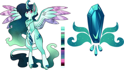 Size: 1280x722 | Tagged: safe, artist:velnyx, imported from derpibooru, oc, oc only, oc:emerald glimmer, alicorn, pony, colored wings, female, mare, multicolored wings, simple background, solo, transparent background, wings