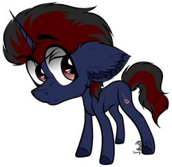 Size: 638x618 | Tagged: safe, artist:beamybutt, imported from derpibooru, oc, oc only, pony, unicorn, ear fluff, eye clipping through hair, horn, male, signature, solo, stallion, unicorn oc