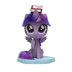 Size: 1000x1000 | Tagged: safe, imported from derpibooru, part of a set, twilight sparkle, alicorn, pony, book, figurine, kwistal fwenz, merchandise, mighty jaxx, simple background, solo, transparent background, twilight sparkle (alicorn)