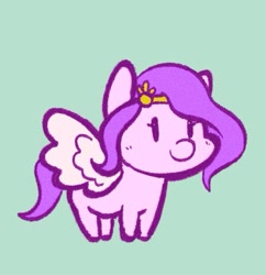 Size: 525x543 | Tagged: safe, artist:noupu, imported from derpibooru, pipp petals, pegasus, pony, adorapipp, chibi, cute, female, g5, happy, mare, my little pony: a new generation, smiling, smol, solo, spread wings, wings