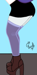 Size: 811x1648 | Tagged: safe, artist:flutteryaylove, imported from derpibooru, rarity, equestria girls, clothes, female, high heels, legs, miniskirt, pictures of legs, shoes, simple background, skirt, socks, solo, stockings, thigh highs