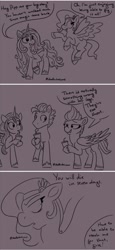 Size: 656x1432 | Tagged: safe, artist:sallindaemon, imported from derpibooru, hitch trailblazer, izzy moonbow, pipp petals, sunny starscout, zipp storm, alicorn, earth pony, pegasus, pony, unicorn, artificial wings, augmented, comic, female, g5, magic, magic horn, magic wings, mane five (g5), my little pony: a new generation, pipp is short, race swap, siblings, sisters, sisters being sisters, sunnycorn, wings