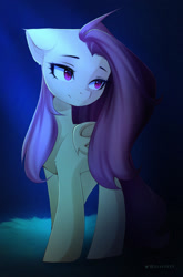 Size: 1080x1638 | Tagged: safe, artist:shavurrr, imported from derpibooru, fluttershy, bat pony, pony, bat ponified, cute, female, flutterbat, mare, night, race swap, shyabates, shyabetes, smiling, solo