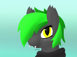 Size: 1890x1417 | Tagged: safe, artist:mint5torm, imported from derpibooru, oc, oc only, oc:mint storm, bat pony, pony, bat pony oc, bust, lineless, portrait, solo