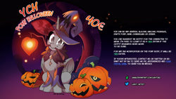 Size: 3555x2000 | Tagged: safe, artist:light262, imported from derpibooru, clothes, commission, cosplay, costume, genshin impact, halloween, high res, holiday, hooves, horn, mona (genshin impact), pumpkin, wings, witch costume, your character here