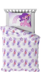 Size: 842x1200 | Tagged: safe, imported from derpibooru, izzy moonbow, pipp petals, sunny starscout, zipp storm, earth pony, pegasus, unicorn, bed, bedsheets, g5, merchandise, my little pony: a new generation, pillow