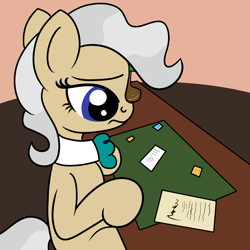 Size: 2000x2000 | Tagged: safe, artist:dafiltafish, imported from derpibooru, mayor mare, earth pony, pony, desk, high res