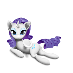 Size: 2000x2000 | Tagged: safe, artist:renatethepony, imported from derpibooru, rarity, pony, unicorn, beckoning, female, high res, looking at you, lying down, mare, prone, simple background, solo, underhoof, white background