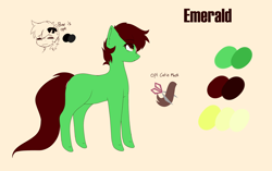 Size: 2700x1700 | Tagged: safe, artist:lucky-em, imported from derpibooru, oc, oc only, earth pony, pony, bow, bust, duo, earth pony oc, eyes closed, female, hair bow, mare, reference sheet, scissors, simple background, smiling, yellow background