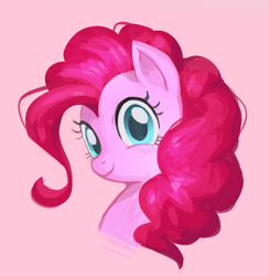 Size: 2023x2072 | Tagged: safe, artist:marbo, pinkie pie, earth pony, pony, bust, looking at you, portrait, simple background, smiling, solo