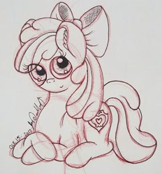 Size: 1474x1591 | Tagged: safe, artist:sydneypaullet, imported from derpibooru, apple bloom, earth pony, pony, female, filly, sketch, solo, traditional art