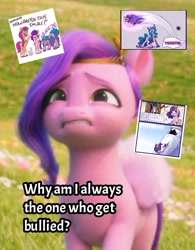 Size: 720x921 | Tagged: safe, artist:celes-969, artist:erynerikard, edit, edited screencap, imported from derpibooru, screencap, izzy moonbow, pipp petals, sunny starscout, zipp storm, earth pony, pegasus, pony, spoiler:my little pony: a new generation, abuse, cyberbully, g5, height supremacy, my little pony: a new generation, national throw short people day, petalbuse, pipp is short, sad, yeet