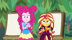 Size: 1920x1075 | Tagged: safe, imported from derpibooru, screencap, pinkie pie, sunset shimmer, equestria girls, equestria girls series, sunset's backstage pass!, spoiler:eqg series (season 2)