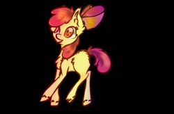 Size: 1096x720 | Tagged: safe, artist:starryskypony, imported from derpibooru, apple bloom, earth pony, pony, black background, female, filly, simple background, solo