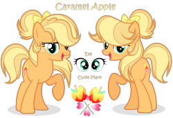 Size: 3055x2095 | Tagged: safe, artist:starshinestellaryt, imported from derpibooru, oc, oc only, oc:caramel apple, earth pony, pony, female, high res, mare, offspring, parent:applejack, parent:caramel, parents:carajack, simple background, solo, transparent background