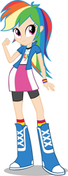 Size: 3500x9016 | Tagged: safe, artist:deathnyan, color edit, edit, imported from derpibooru, rainbow dash, equestria girls, absurd resolution, boots, clothes, colored, cute, dashabetes, eqg promo pose set, female, human coloration, rainbow socks, shoes, simple background, skin color edit, smiling, socks, solo, striped socks, trace, transparent background, vector
