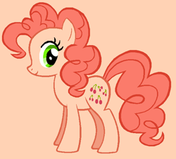 Size: 612x553 | Tagged: safe, artist:durpy, artist:therainbowkingdom69, imported from derpibooru, cherries jubilee, earth pony, pony, cherries cuteilee, cute, female, g1, g1 to g4, g4, generation leap, mare, simple background, smiling, tan background