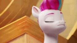 Size: 498x280 | Tagged: safe, imported from derpibooru, screencap, zipp storm, pegasus, pony, spoiler:my little pony: a new generation, animated, eyes closed, floppy ears, g5, gif, my little pony: a new generation, nervous, no, reaction image, worried