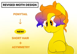 Size: 2000x1411 | Tagged: safe, artist:mochi_nation, imported from derpibooru, oc, oc only, oc:moth, earth pony, pony, eye clipping through hair, female, gradient background, gradient hair, mare, solo