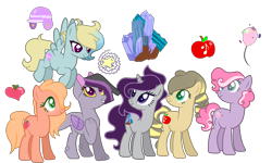 Size: 2500x1500 | Tagged: safe, artist:coconutowll, artist:shiibases, imported from derpibooru, oc, oc only, hybrid, pony, base used, cutie mark, female, freckles, interspecies offspring, magical lesbian spawn, mare, next generation, offspring, parent:applejack, parent:big macintosh, parent:coloratura, parent:discord, parent:fluttershy, parent:king sombra, parent:pinkie pie, parent:pokey pierce, parent:rarity, parent:twilight sparkle, parents:discolight, parents:fluttermac, parents:pokeypie, parents:rainbulk, parents:rarajack, parents:sombrarity, simple background, transparent background